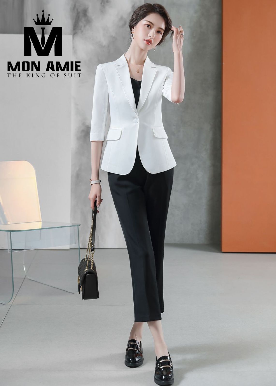 White Notch Lapels Blazer